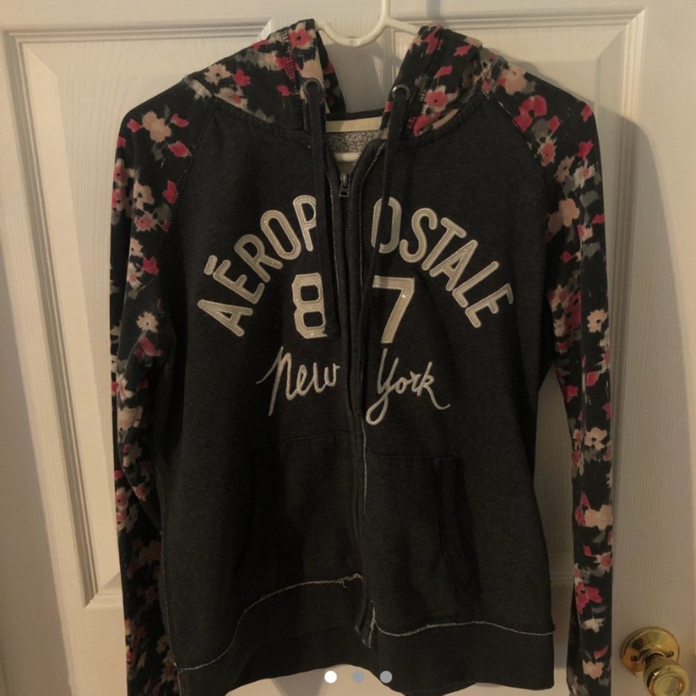 Aeropostale Floral Zip Up Hoodie Sz XL